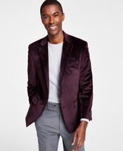 Michael Kors Men&#39;s Kent Classic Fit Luxurious Velvet Sport Coat- Burgundy-40R - $79.99