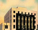 Vtg Linen Postcard - Fort Worth Texas TX City Hall Building UNP Panther ... - $7.91