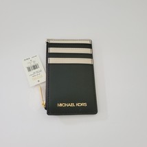 Michael Kors Jet Set Travel Medium Top Zip Card Case Mini Wallet Black M... - $48.76