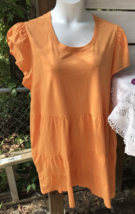 NWT Time &amp; Tru Dress Wm. XXXL 22 Dress Midi Tiered Flare Stretch Ctn S/S... - $21.56