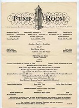 Pump Room Sunday English Breakfast Menu Ambassador East Hotel Chicago 1946 - £45.89 GBP