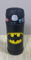 Batman Cold Beverage Thermos FUNtainer 12oz Stainless Steel Kids Straw B... - £10.99 GBP
