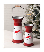 Snowman metal Containers with handles - 2 - $38.00