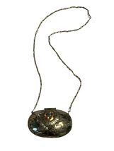 Vintage Mixed Metal Lion Face Purse Clutch Chain Strap Boho Artisan - $45.00