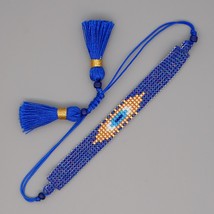 Evil Eye Bracelet For Women Accessories Beads Bracelets Handmade Woven Unique Je - £18.04 GBP