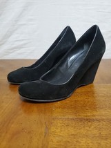 Kate Spade New York Black Suede Round Toe Covered Wedge Heels Size 8.5 M - $34.95