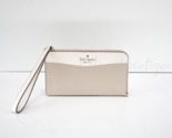 NWT Kate Spade KE575 Lucy Medium L-Zip Wristlet Pebble Leather Light San... - £45.74 GBP