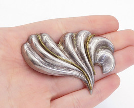 LATON MEXICO 925 Silver - Vintage Two Tone Fluted Twist Brooch Pin - BP2415 - £54.12 GBP