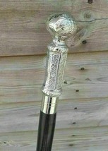 Brass BALL Handle Wooden Vintage Walking Cane Antique Style Stick gift Designer - $36.86