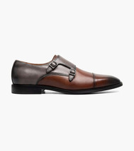 Stacy Adams Raythorne Cap Toe Double Monk Strap Shoes Gray Brown 25671-971 image 2