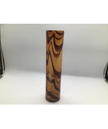 Art Glass Vase Brown Waves Tall 14&quot; Contemporary Abstract - $569.02 MXN