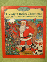 NIGHT BEFORE CHRISTMAS Poem COLORING BOOK Vtg 1985 JAN BRETT SANTA Moore... - £15.72 GBP