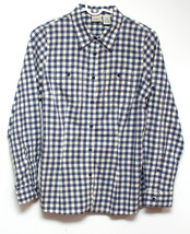LL Bean Womens Blue and White Gingham Plaid Cotton Shirt Size S ItemID 272187 - £15.53 GBP
