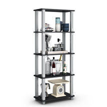 5-Tier Multi-Functional Shelves Storage Display Bookshelf Home Office Black - £67.13 GBP