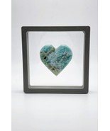 Hemimorphite Heart, Hand Carved Blue Heart, Free Floating Frame, Gifting... - £25.72 GBP