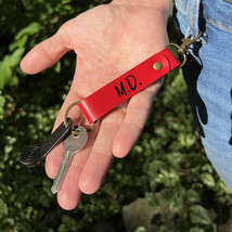 Customized Leather Womens Keyring Keychains Personalized Initial Name Key Fob  - £23.59 GBP