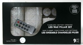 Darice Inc Flameless Battery Operated Remote Controlled LED Wax Pillar Set - £30.19 GBP