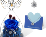 Mothers Day Gifts for Mom Women, Blue Roses in Glass Angel Figurines Gif... - $21.57