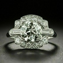 Vintage Engagement Ring 2.75Ct Round Cut Diamond 14k White Gold Finish S... - £113.96 GBP