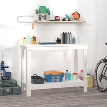 Work Bench White 110x50x80 cm Solid Wood Pine - £62.64 GBP