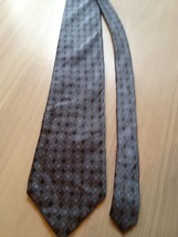 Bill Blass Men&#39;s Tie Black Label 100% Silk Gray Print Men&#39;s Neck Tie - £10.26 GBP