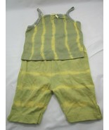 Tie Dye Pants Tank Girls 12 Months Green Yellow 33521 Set Outfit - £14.18 GBP