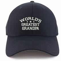 Trendy Apparel Shop World&#39;s Greatest Grandpa Embroidered Stretch Fitted Cap - Bl - £20.50 GBP+