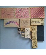 Large Lot of Rubber Stamps Card Making Supplies Dogs Letters Background - £30.22 GBP