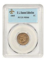 1860 1C Pcgs MS66 Ex: D.L. Hansen - £2,441.97 GBP