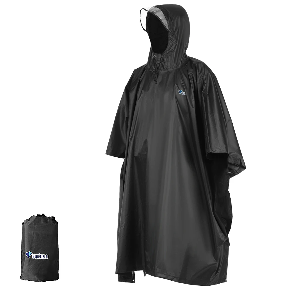 Rain Poncho Waterproof Raincoat with Hood Cycling Rain Cover Hi Hooded Coat Jack - £83.81 GBP