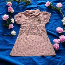 Vintage Walt Disney Collection Baby Dress Winnie the Pooh SIZE 9M Pink Flowers  - £21.71 GBP