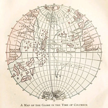 1929 Map Of The Globe In The Time Of Christopher Columbus History Of Eur... - $374.55 MXN