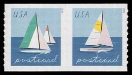 2023 48c Sailboats, Postcard Rate, Coil Pair Scott 5749-5750 Mint F/VF NH - $2.04