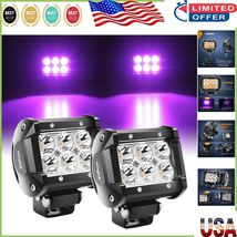 2PCS 4-Inch LED Purple Light Pods - 18W Off-Road Spot Beam for Trucks an... - $54.54 CAD