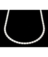 VINTAGE STERLING SILVER DOMED OMEGA CHAIN NECKLACE 4mm 16in 17g MINT CANADA - $664.49 MXN