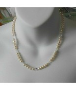 Genuine Pearl Necklace W/ Aurora Borealis Spacers &amp; 925 Sterling Silver ... - £160.58 GBP