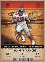 Fleer Authentix 2003 T.J. Duckett Atlanta Falcons #85      Football - £1.47 GBP