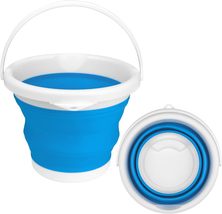Collapsible Mop Bucket and Ice Bucket-5L(1.3 Gallon) Household Cleaning Silicone - £15.83 GBP
