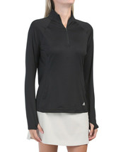 NWT Ladies ADIDAS Black 1/4 Zip Long Sleeve Mock Golf Tennis Shirt S M L &amp; XL - £30.66 GBP