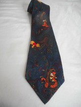 Vintage Disney Silk Navy Burgundy Paisley tie Tigger and Pooh - $1,105.34 MXN