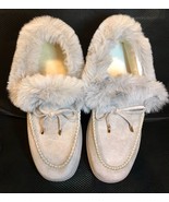 Women’s NEW Lined Slippers Light Grey Large ~ 11.5 x 4 inches Moccasin S... - £6.96 GBP