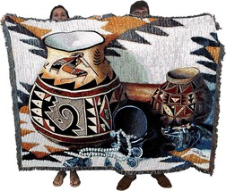 Kokopelli Pot Blanket by Judith Durr - Southwest Pueblo Pottery Art -, 72x54 - £62.34 GBP