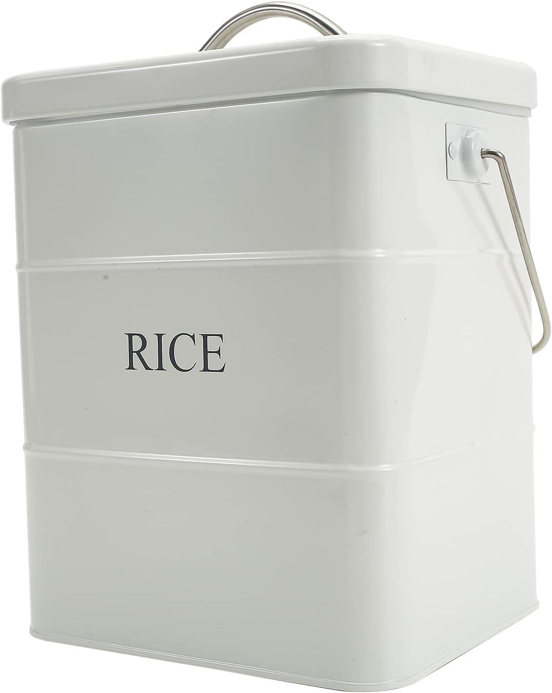 Metal Rice Storage Box, Square Rice Container With Lid And Handle, Seale... - $39.99