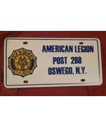 Vintage Oswego Ny Post 268 American Legion Plastic License Plate Tag - $473.02 MXN