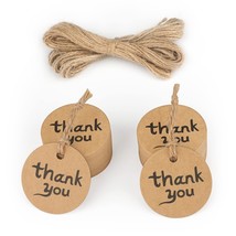 Thank You Tags,Gift Tags With String,Thank You Tags For Favors,Kraft Pap... - £12.50 GBP