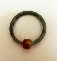 Original Ancient Bronze Age Bronze Carnelian Ring, circa 8th century BC - $197.90