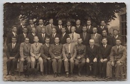 RPPC Military Men Officers Large Group Organization Real Photo Postcard M25 - £5.55 GBP