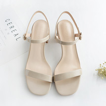 Women Sandals Summer 5CM High Heels Shoes Woman Pumps Patent Leather Ankle Strap - £39.73 GBP