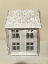 House Candle Cover in Rustic White Tin image 4