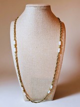 Vintage 70s Sarah Coventry White Lucite Gold Rope Chain Necklace Layered... - $19.79
